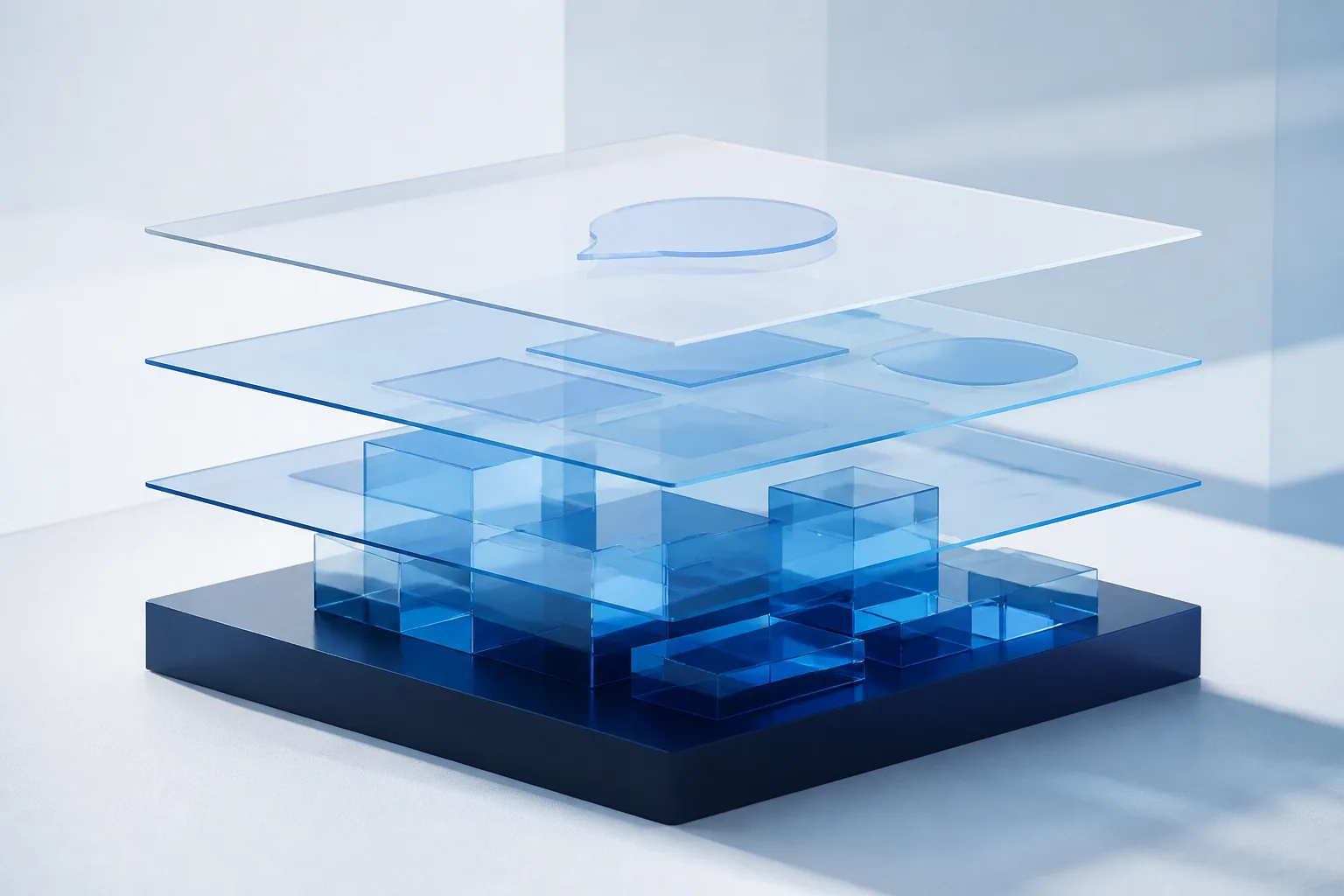 A read-only interface sitting on top of an existing ERP database, with business users asking questions through it