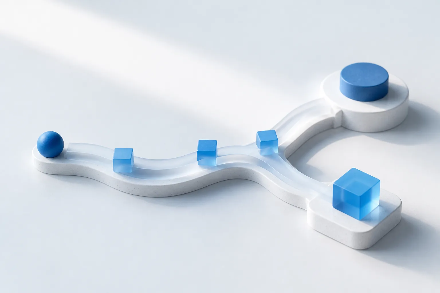 Decision path showing data residency, volume and fine-tuning needs leading to either a hosted API or a self-hosted open model
