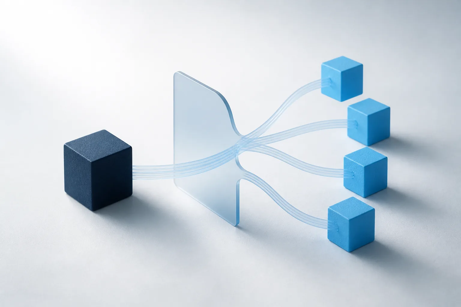 A routing facade splitting traffic between a legacy block and a growing set of new service blocks