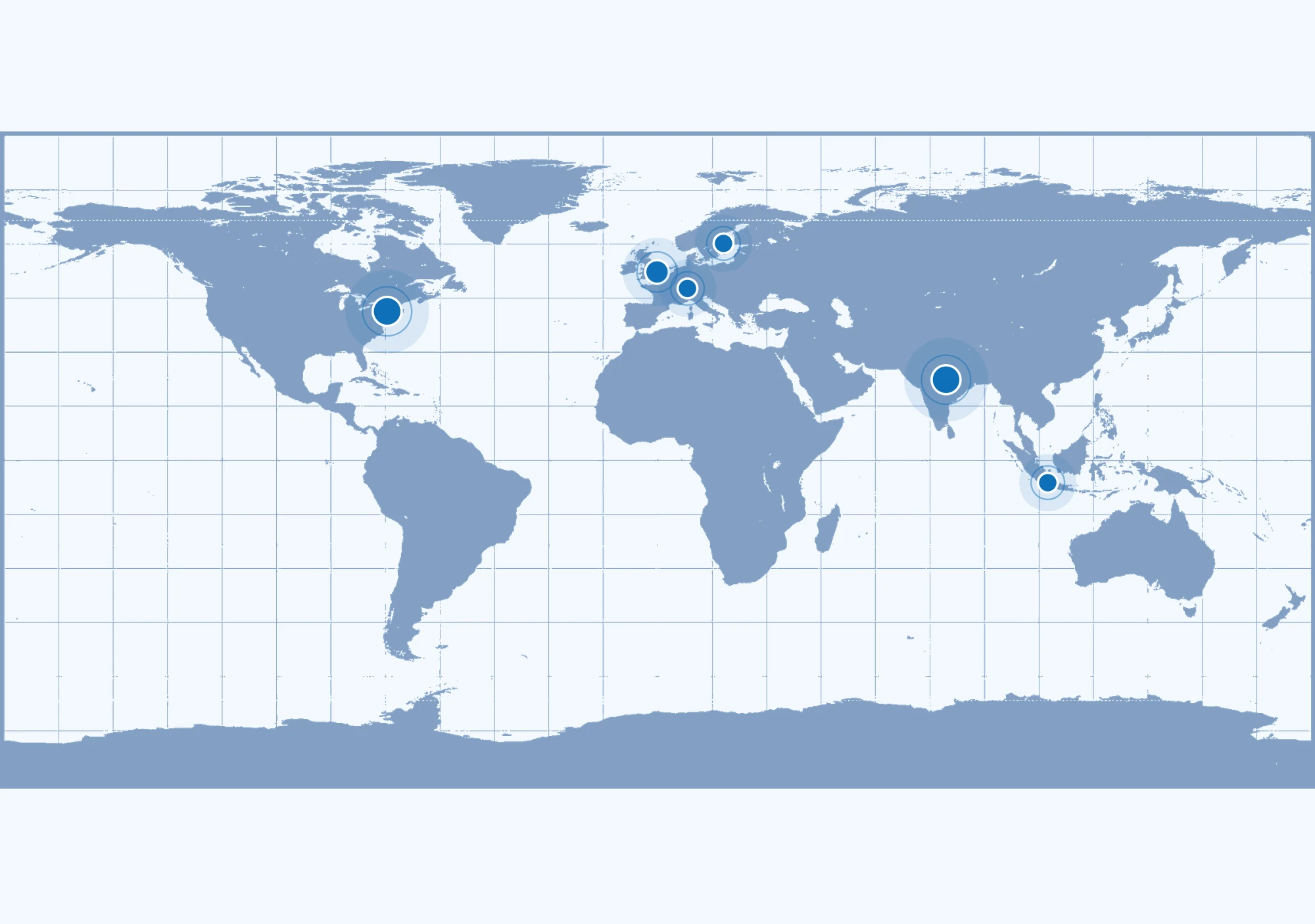 World map showing Viithiisys client locations